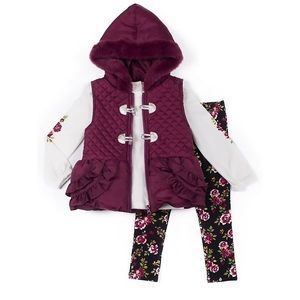 Little Lass 3-piece Puffer Vest set